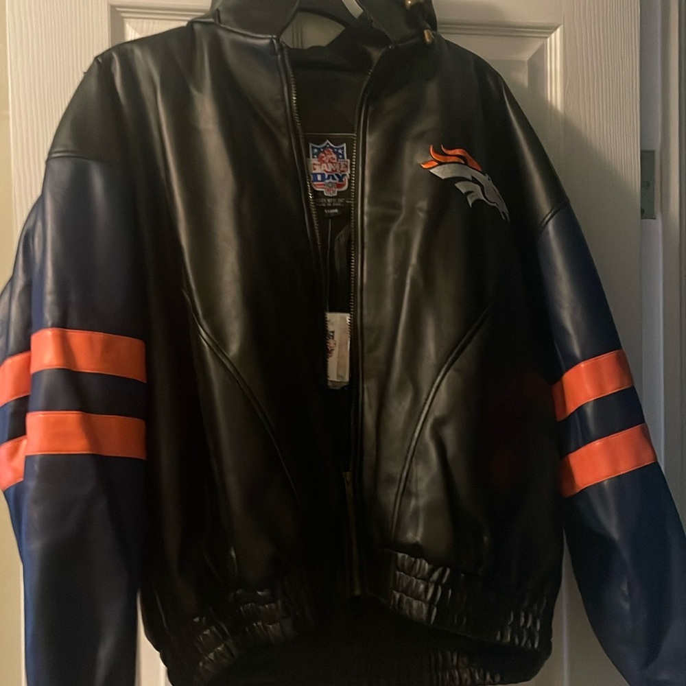 Late 90’s leather Denver Broncos jacket